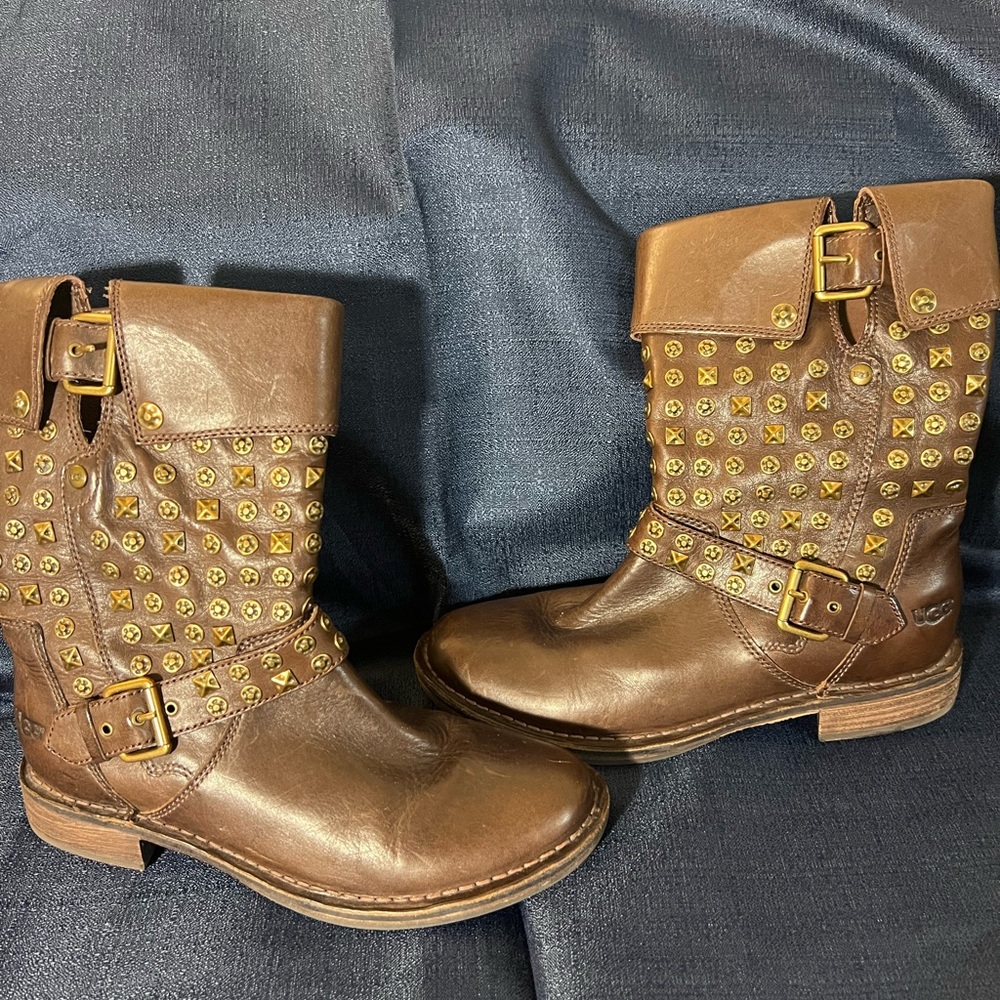 UGG Motorcycle Boots Brown Size 8.5